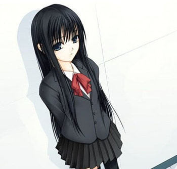Lonely Girl, sad, white, anime, alone, wall, school uniform HD wallpaper