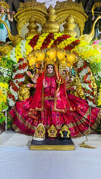 Vaishno mata, magenta, art HD phone wallpaper