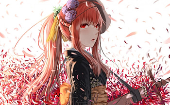 Elesis, kimono, yi, girl, elsword, anime, red, game, redhead, manga HD wallpaper