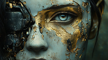 Half Robotic Human, robot, AI Art HD wallpaper