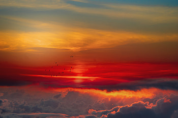 Clouds, sky, orange, nature HD wallpaper