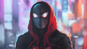 Miles Morales, spiderman-into-the-spider-verse, spiderman, , superheroes, artwork, artist, digital-art, deviantart HD wallpaper
