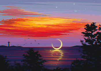 Airplane Sunset Water Birds And, relaxing, reflection, lighthouse, birds, sunset, airplane, artist, artwork, digital-art HD wallpaper