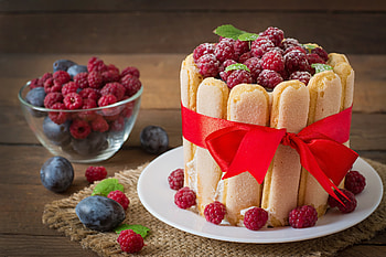 Fruit, Cake, Food, Baking, Plum, Raspberry HD wallpaper