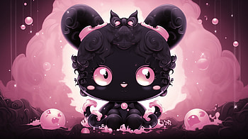 <H1>Kuromi Hello Kitty </H1>, Kuromi (Onegai My Melody), cute character, Digital Art, cartoon, kawaii HD wallpaper