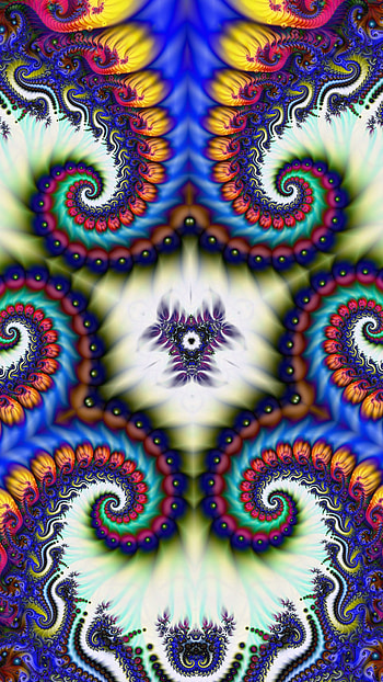 Fractal mobile art, kaleidoscope pattern HD phone wallpaper