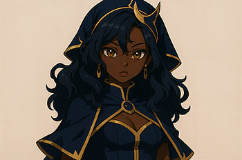 Midnight Empress — Anime, Black Anime Girl, Sorceress HD wallpaper