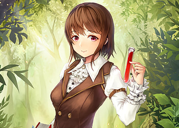 Anime girl, chemist, outdoor, original HD wallpaper
