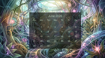June 2026: Cosmic Garden Calendar, June 2026 Calendar HD wallpaper