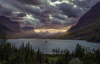 Sunset At St Mary Lake Glacier National Park , national-park, nature, sunset HD wallpaper
