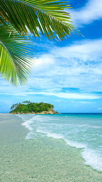 Mobile Beach, Tropical Delight, On-The-Go Bliss, Island Serenity HD phone wallpaper