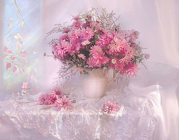Spring light, Flowers, Candles, Pink, Chrysanthemum HD wallpaper