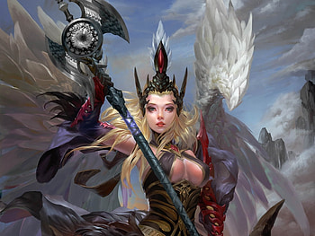 Angel, art, wings, robin ruan, fantasy, girl HD wallpaper