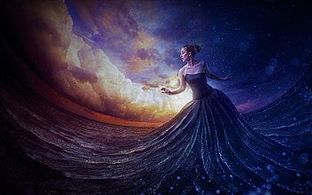 Woman In The Sea, artist, artwork, digital-art HD wallpaper