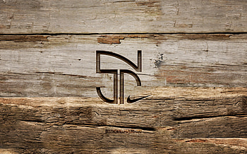 Neymar Jr wooden logo, , wooden backgrounds, football stars, Neymar Jr logo, creative, wood carving, Neymar Jr HD wallpaper
