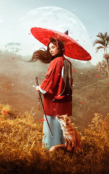 Samurai, people_in_nature, sky HD phone wallpaper
