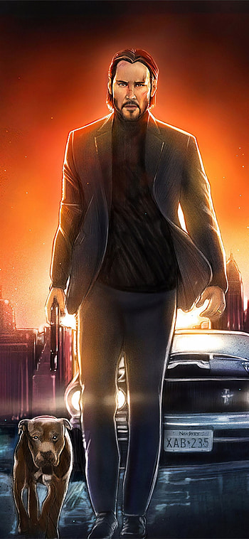 Keanu Reeves as John Wick, Artistic artwork, , High-definition HD phone wallpaper