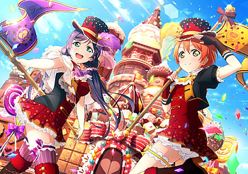 Nozomi and Rin, Love Live, Anime girls, Amai, Anime, Sweets, Rin Hoshizora, Cute, Female, School idol project, Kawaii, Nozomi Tojo HD wallpaper