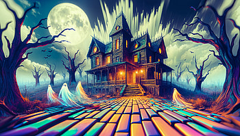 Haunted House: A Stunning Ultra Experience, haunted house, ghost, halloween, moon, spooky HD wallpaper