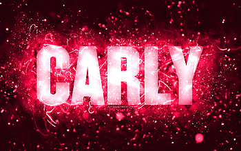 Happy Birtay Carly, , pink neon lights, Carly name, creative, Carly Happy Birtay, Carly Birtay, popular american female names, with Carly name, Carly HD wallpaper