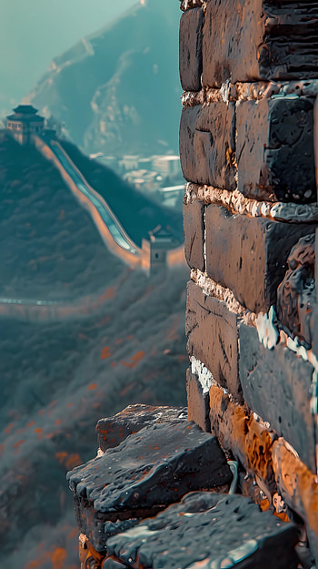 Great wall of China detail, macro HD phone wallpaper