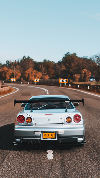 Rear View, Nissan Skyline R34 HD phone wallpaper