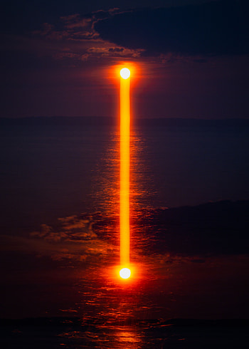 Sunset, Sun, Reflection, Dark, Illusion HD phone wallpaper