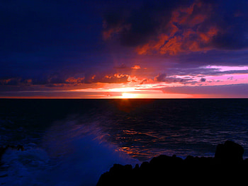 Sunset, color, clouds, sky, nature HD wallpaper