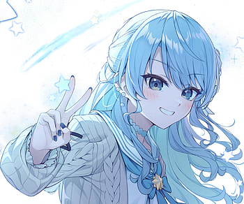Hoshimachi Suisei, hololive, Hoshimachi Suisei, Anime, Virtual Youtuber HD wallpaper