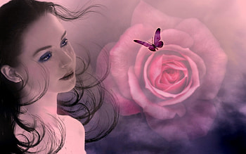 When the Fog clears, fantasy, woman, dream, flower HD wallpaper