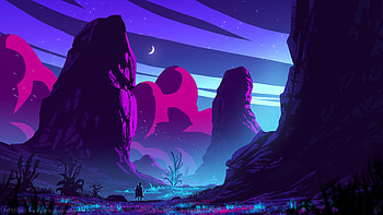 Neon World, neon, artist, artwork, digital-art, artstation HD wallpaper