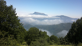 Nature, Sky, Mountains, Fog HD wallpaper