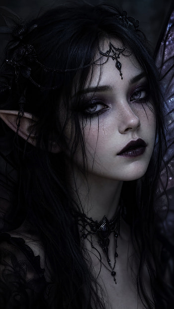 Gothic Fairy | Midnight Faerie | Nocturne Elf Art, Portrait HD phone wallpaper
