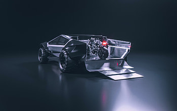 Cybertruck, tesla, bike, modern HD wallpaper