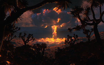 Landscape, Nature, Sky, Explosions HD wallpaper