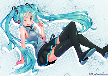 ~Hatsune Miku~, anime, pretty, hatsune mika, blue hair, vocaloid, long hair HD wallpaper
