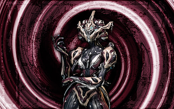 Khora, purple grunge background, Warframe, RPG, Warframe characters, Khora Build, vortex, Warframe Builds, Khora Warframe HD wallpaper