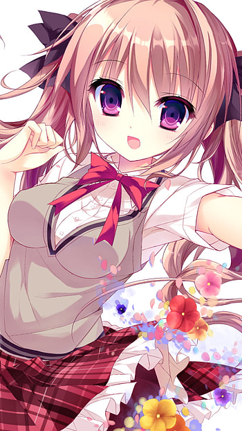 Petal Ribbon - Anime ; Twintail Bloom - Girl ; Sakura Smile - , Anime, girl, anime girl HD phone wallpaper