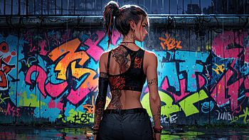 Graffiti Girl, graffiti, artist, artwork, digital-art, deviantart HD wallpaper
