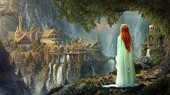 fairyland, waterfall, fairy, fairies, fantasy HD wallpaper