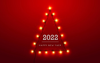 :), card, new year, red, lights, 2022 HD wallpaper