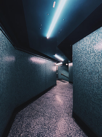 Architecture, Shine, Light, Miscellanea, Miscellaneous, Neon, Corridor HD phone wallpaper