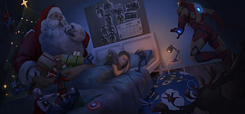 Shhh!, copil, santa, dark, toy, pure grace, art, craciun, heroes, boy, fantasy, christmas, child HD wallpaper