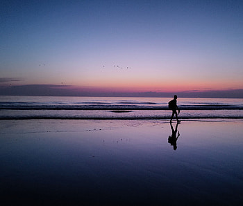 Beach, Dark, Silhouette, Loneliness HD wallpaper