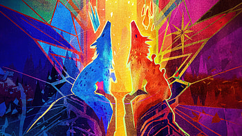 Moonlight Dog And Sunlight Dog, dog, artist, artwork, digital-art, artstation HD wallpaper