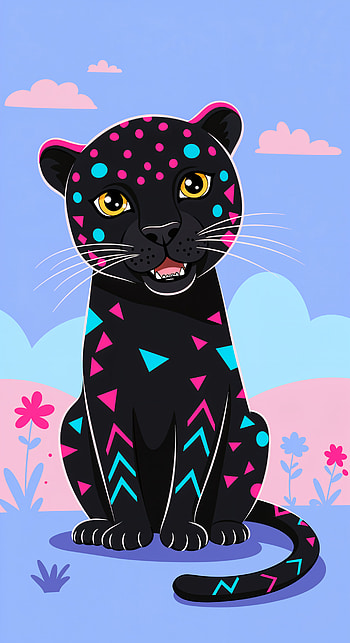 Vibrant Panther , cartoon HD phone wallpaper
