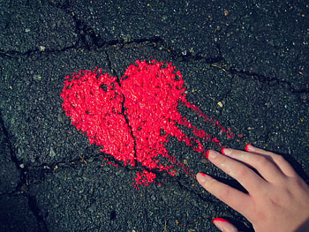 Pink, Love, Hand, Road, , Drawing, Greased, Smeared HD wallpaper