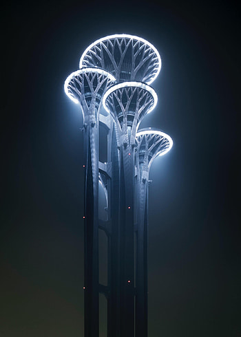 Night, Architecture, Building, Miscellanea, Miscellaneous, Backlight, Illumination, Tower, Towers HD phone wallpaper