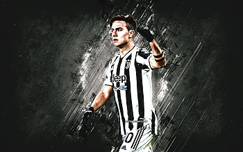 Paulo Dybala, Juventus FC, Argentine footballer, Serie A, Dybala Juventus, Italy, football, gray grunge background HD wallpaper