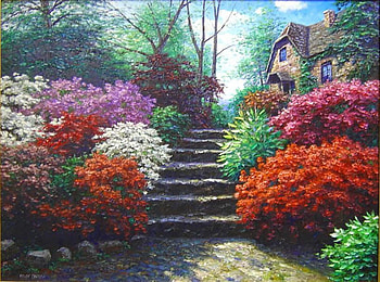 FAIRFIELD, henery, peeters, painting, bushes, bloomen HD wallpaper